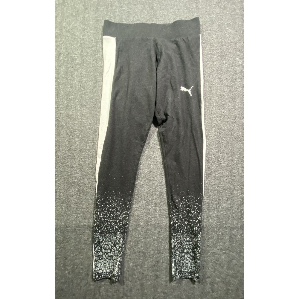 PUMA Women Dark Gray Logo Skinny Tight Fit Leggings 582371-02 Size M